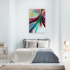 Tablou canvas - Iesind La Suprafata, Hartie, Abstract, Curcubeu, Moale, Forme, 40 x 60 cm - Img 3