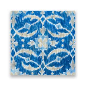 Tablou Canvas - Ikat, Abstract, Forme, Alb-Albastru, 60 x 60 cm