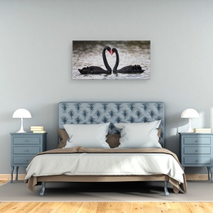 Tablou canvas - In Dragoste, Inima, Lebada Neagra, Dragoste, 50 x 100 cm - Img 3