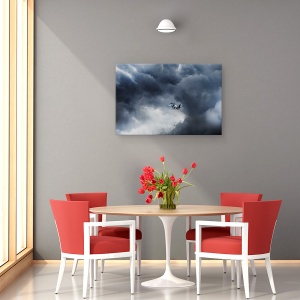 Tablou canvas - In Infern, Avioane, Aeronava, Fortele Aeriene, Albastru, 60 x 90 cm - Img 4