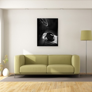 Tablou canvas - In Soare, Palarie, Masina Clasica, Vintage, Retro, 50 x 70 cm - Img 2