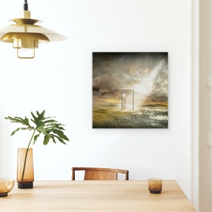 Tablou canvas - In Spatele Realitatii, Ireal, Timp, Usa, Nori, Cer, 60 x 60 cm - Img 4