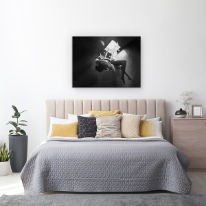 Tablou canvas - Inceput, Plutire, Ingeras, Alb-Negru, 60 x 80 cm - Img 3