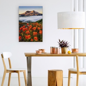Tablou Canvas - Inflorit, Rasarit De Soare, Munte, Floare, Ceata, Dimineata, 60 x 90 cm - Img 4