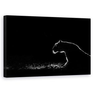 Tablou decorativ modern living canvas cu leu în nuanțe întunecate