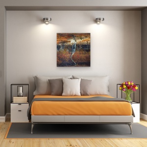 Tablou Canvas - Islanda, Toamna, Cascada, Perete, Munte, 60 x 60 cm - Img 3