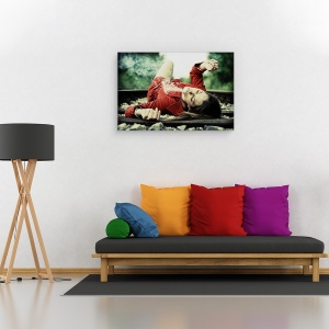 Tablou canvas - Iva Q, Portret, Fumatul, Tren, Feroviar, 40 x 60 cm - Img 2