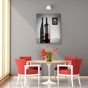 Tablou canvas - Jumatate Plina, Natura Moarta, Vin, Pictura, Sticla De Vin, 60 x 75 cm - Img 4
