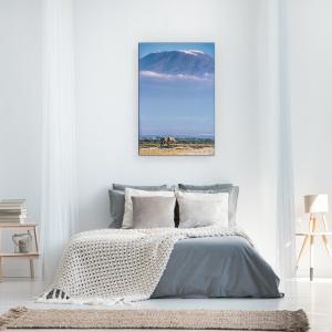 Tablou canvas - Kilimanjaro Si Santinelele Linistite, Elefant, Animale, Salbatic, 60 x 90 cm - Img 3