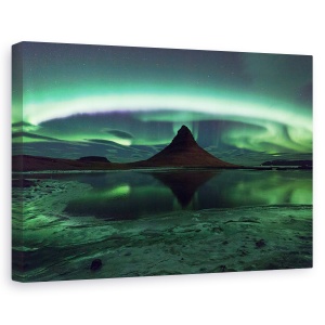 Tablou canvas - Kirkjufell Aurora, Boreala, Islanda, Kirkjufell, Munte, 40 x 60 cm