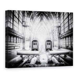 Tablou canvas - La Drum, Gara, Statie, Tren, Cale Ferata, 50 x 70 cm