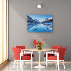 Tablou canvas - Lacul Akkem, Peisaj, Munte, Zapada, inghet, 80 x 120 cm - Img 4