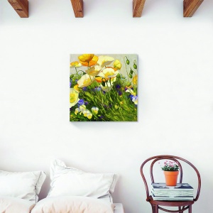 Tablou decorativ lalele vintage pe canvas 60x60 cm