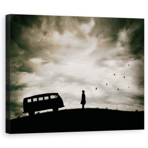 Tablou canvas - Libertate, Silueta, Grafic, Om, Autobuz, Masina, 60 x 75 cm
