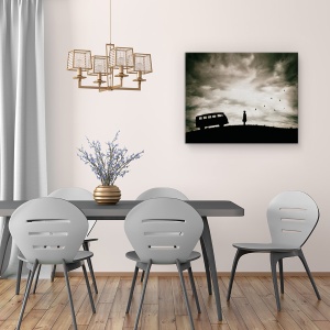Tablou canvas - Libertate, Silueta, Grafic, Om, Autobuz, Masina, 60 x 75 cm - Img 4