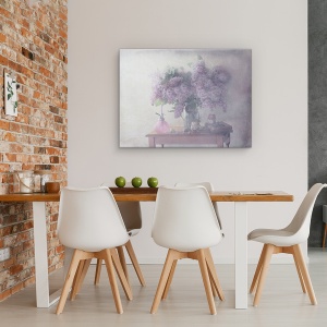 Tablou canvas - Liliacul Cel Frumos, Natura Moarta, Birou, Moale, Parfum, Carte, 50 x 70 cm - Img 4