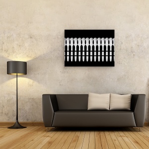 Tablou canvas - Linguri Abstract Gard, Bucatarie, Tacamuri, Model, 75 x 100 cm - Img 2