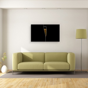 Tablou canvas - Linii De Lumina, Sticla, Sampanie, Lichid, 50 x 80 cm - Img 2