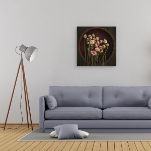 Tablou canvas - Lotus, Floare, Roz, Thailanda, Natura Moarta, Castron, 60 x 60 cm - Img 2
