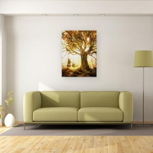 Tablou canvas - Lucrurile Mici Conteaza, Toamna, Fag, Fluture, Poate, Copil, 60 x 80 cm - Img 2