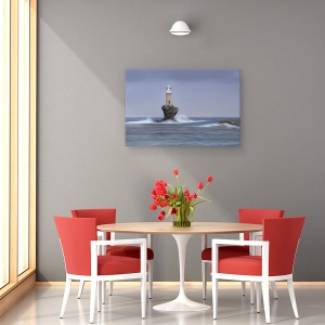 Tablou canvas - Lumina Sfarsitului Lumii, Far, Rasarit De Soare, Grecia, Turn, 40 x 60 cm - Img 4