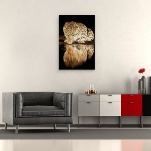 Tablou canvas - Mama Singura, Fauna, Salbatic, Natura, Animal, Reflectie, 80 x 120 cm - Img 2