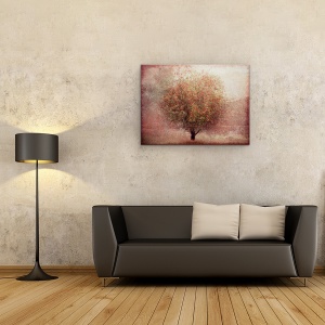 Tablou canvas - Mar, Rosu, Copac Singuratic, Pictor, 60 x 80 cm - Img 2