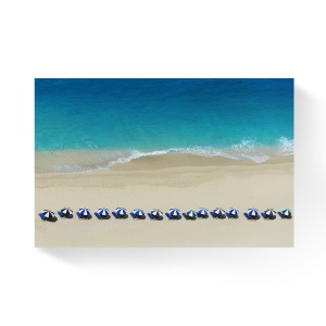 Tablou Canvas - Mare, Valuri, Plaja, Umbrele, Sezlon, 80 x 120 cm
