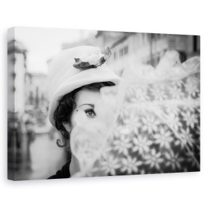 Tablou canvas - Mary Poppins, Ploios, Umbrela, Ochi, Fata, 60 x 90 cm