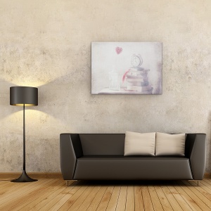 Tablou canvas - Mesaj Intr-O Sticla, Moale, Inima, Dragoste, Romantism, 75 x 100 cm - Img 2