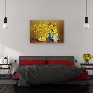 Tablou canvas - Mijlocul verii, Natura moarta, Lamai, Limonada, Galben, 80 x 120 cm - Img 3