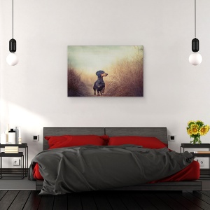 Tablou canvas - Natura Ma Cheama Si Trebuie Sa Plec.., Caini, Animale, Dimineata, Caine, Pet, 80 x 120 cm - Img 3