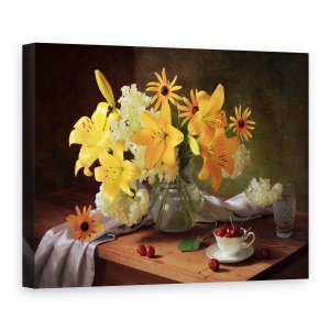Tablou Canvas - Natura Moarta Cu Crini, 75 x 100 cm