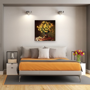 Tablou Canvas - Natura Moarta Cu Flori De Toamna, 90 x 90 cm - Img 3