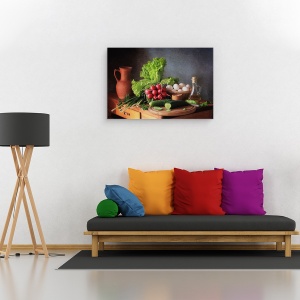 Tablou canvas - Natura Moarta Cu Legume, Bucatarie, Rustic, 80 x 120 cm - Img 2