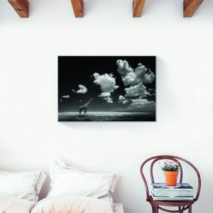 Tablou decorativ natură peisaj cu girafă pe canvas 60x90 cm