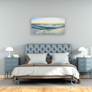 Tablou canvas - Natura, Peisaj, Mare, Valuri, Apus De Soare, 50 x 100 cm - Img 3