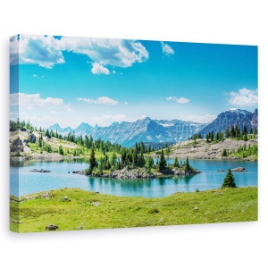 Tablou canvas - Natura, Peisaj, Munti, Lac, Cerul Albastru, 80 x 120 cm
