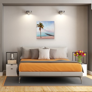 Tablou canvas - Natura, Peisaj, Palmier, Mare, Nisip, Apus De Soare, 60 x 60 cm - Img 3