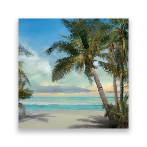 Tablou Canvas - Natura, Peisaj, Palmier, Mare, Plaja, Valuri, Vara, 60 x 60 cm