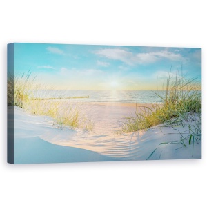 Tablou canvas - Natura, Peisaj, Plaja, Apus De Soare, Plante, 50 x 100 cm