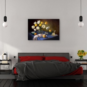 Tablou canvas - Natura statica, Natura moarta, Buchet, Flori, Lamaie, 80 x 120 cm - Img 3