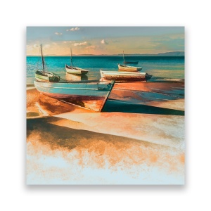 Tablou Canvas - Nautic, Barci, Mare, Plaja, Nisip, Modern, 60 x 60 cm