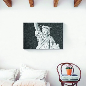 Tablou decorativ New York cu Statua Libertății monocrom pe canvas