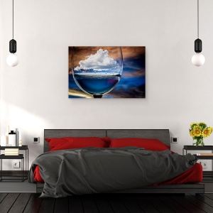 Tablou canvas - Nor Intr-Un Pahar, Nor, Sticla, Montaj, Picaturi, 40 x 60 cm - Img 3