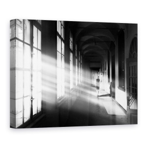 Tablou canvas - Nu Renunta La Fetita, Lumina, Raze De Lumina, Raze, Alb-Negru, Femeie, 75 x 100 cm