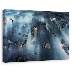 Tablou canvas - NYC Albastru, Oras, Peisaj Urban, Nori, New York, 60 x 90 cm