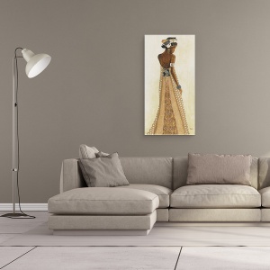 Tablou canvas - Oameni, Femeie Africana, Costum Popular, Pictura, 50 x 100 cm - Img 2