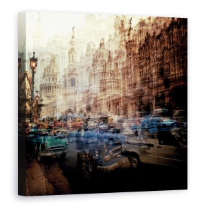 Tablou canvas - Ora De Varf - Gran Teatro De La Habana, Arhitectura, Masini, 60 x 60 cm