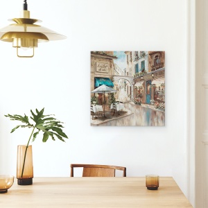 Tablou canvas - Oras, Cafenea, Flori, Liniste, Pictura, 60 x 60 cm - Img 4